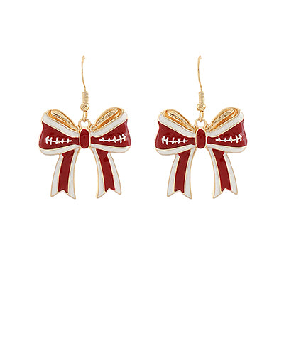 Gameday Football Bow Earrings