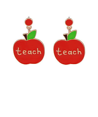 Teacher Apple Earrings