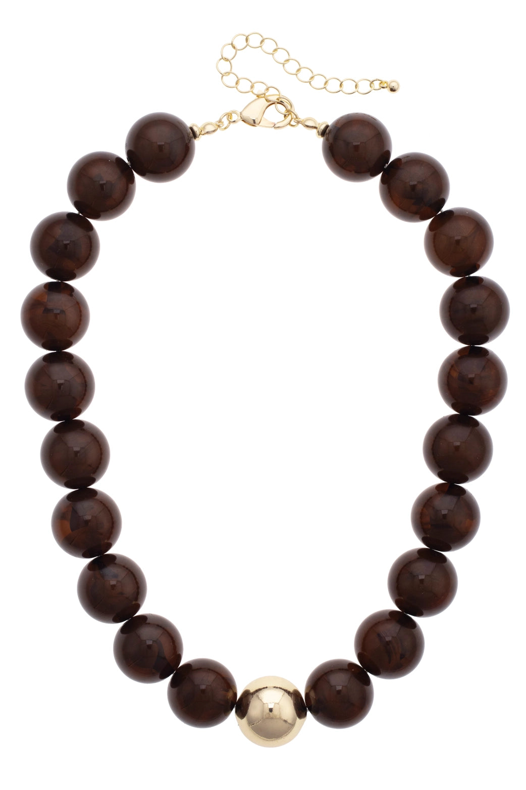 Beaded Necklace - Chocolate Brown