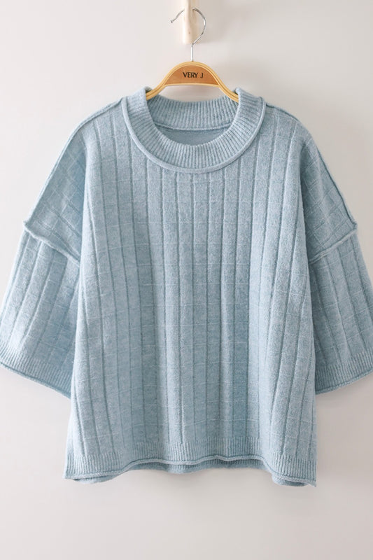 Checked Out Sweater - Blue
