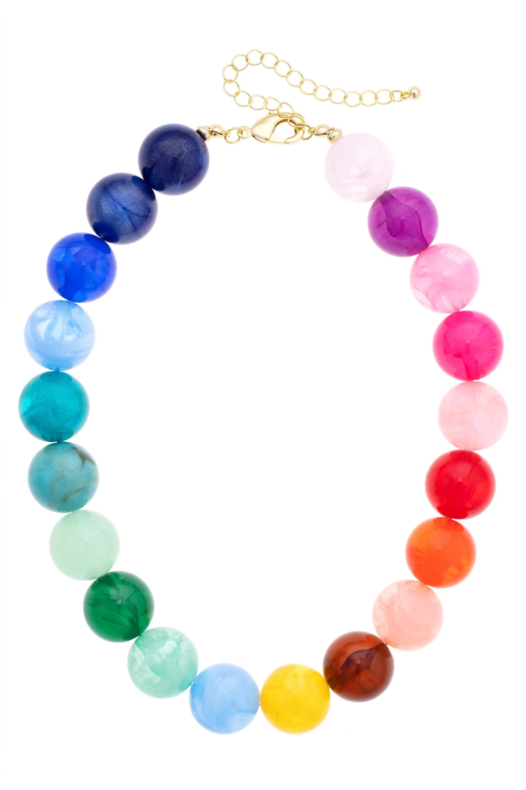 Beaded Necklace - Gumball Rainbow