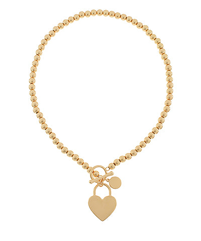 Ball Chain with Heart Pendant Necklace