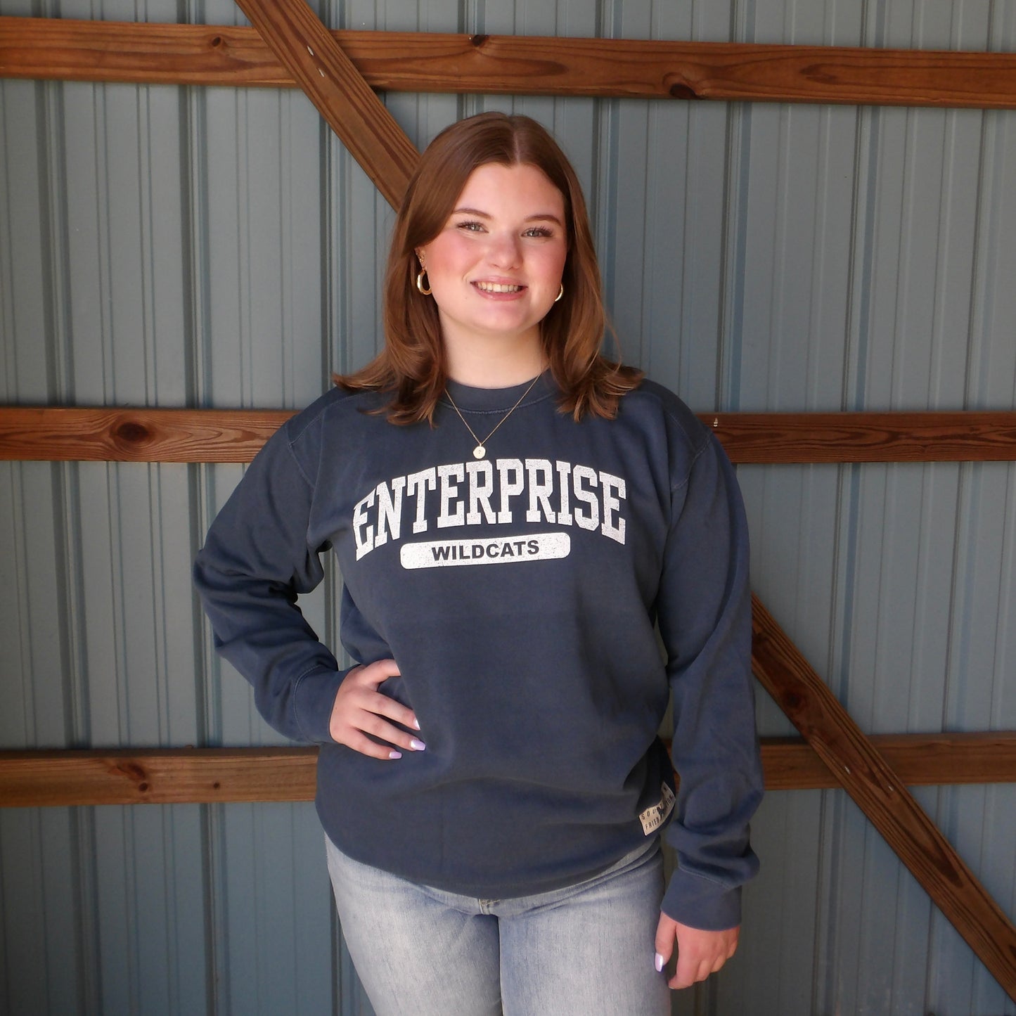 Enterprise Wildcats Navy SoFriCo Crewneck