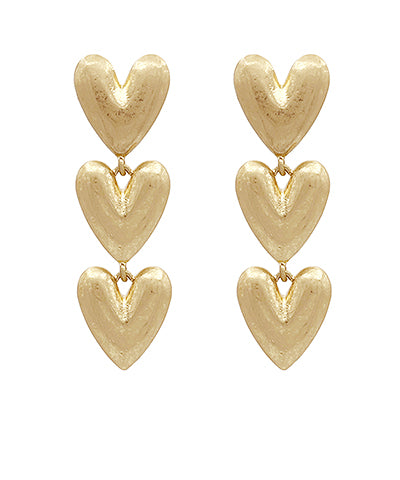 Puff Heart Drop Earrings
