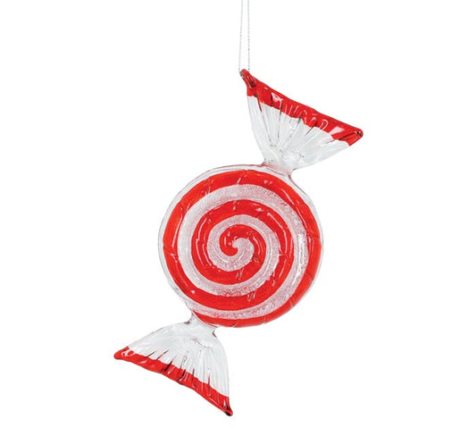 Glass Peppermint Ornament