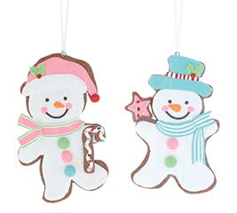 Pastel Clay Snowman Ornament