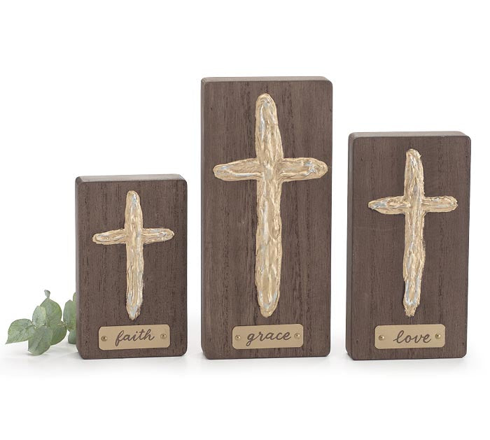Wooden Cross Shelf Sitters
