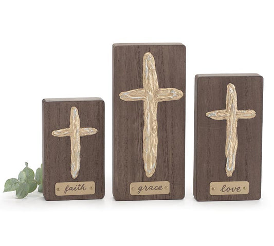 Wooden Cross Shelf Sitters