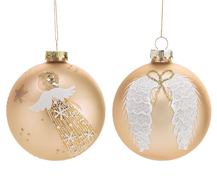 Glass Gold Angel Ornament