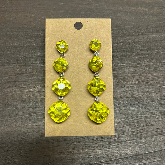 Formal Earrings Yellow with Silver Base Dangles