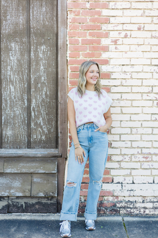 Pretty In Pink Hearts Top