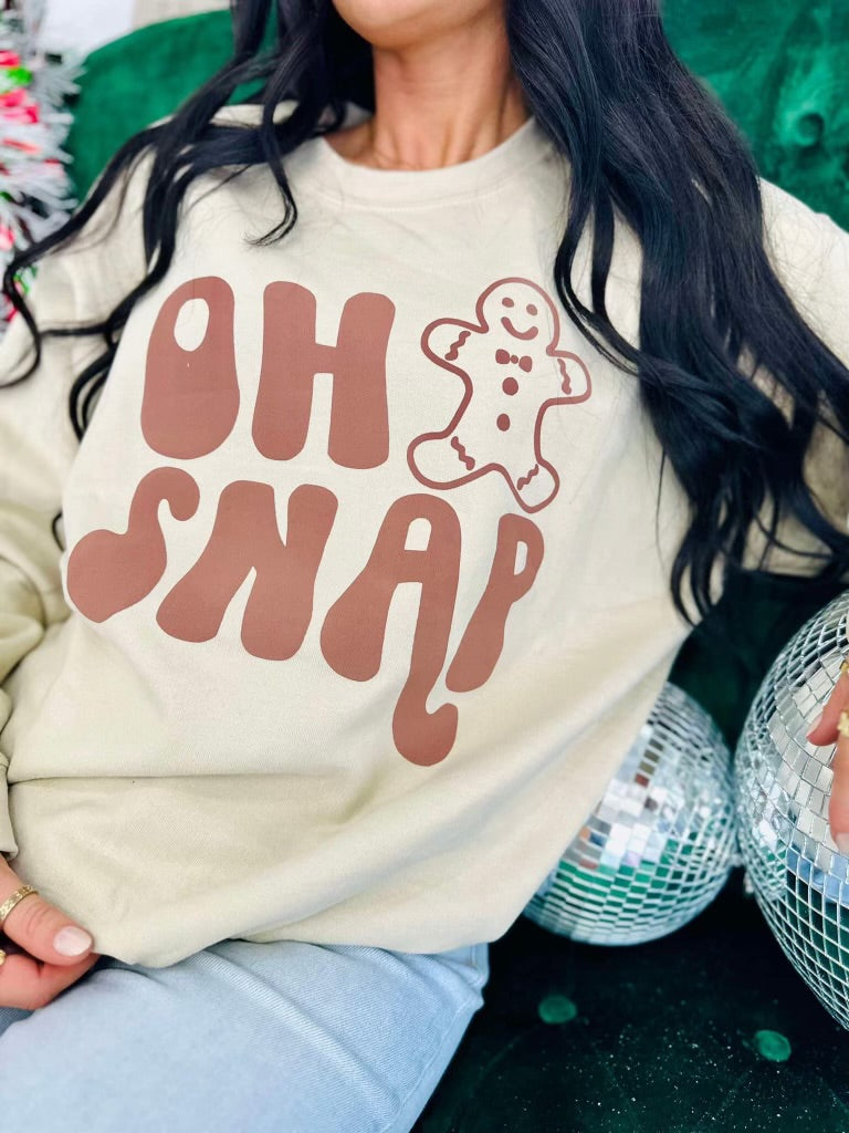 Oh Snap Gingerbread Man Puff Sweatshirt