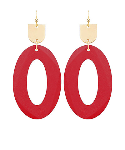 Wood Oval Earrings