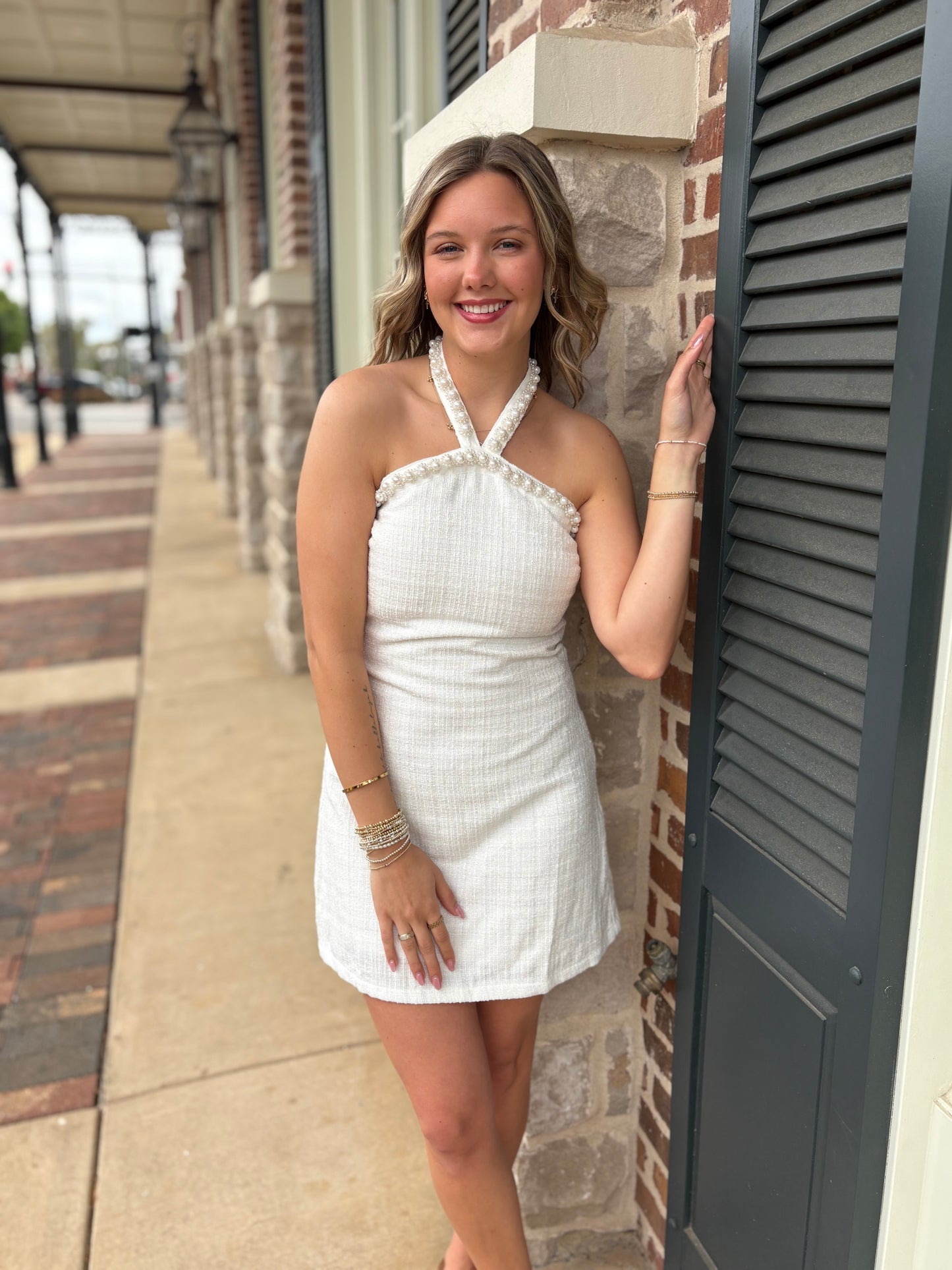 Beautiful in Pearls Mini Dress