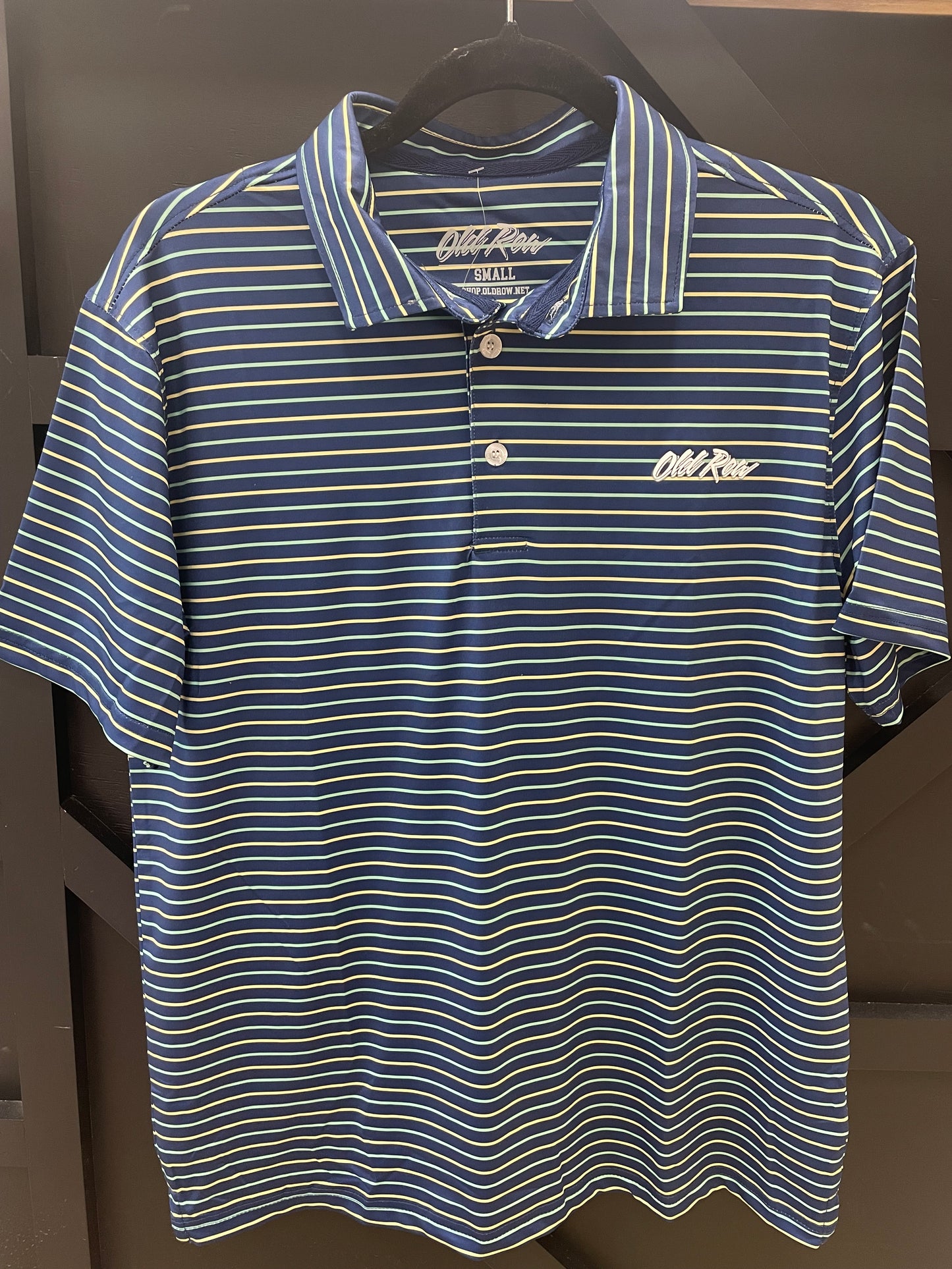 Old Row Striped Polo - Navy