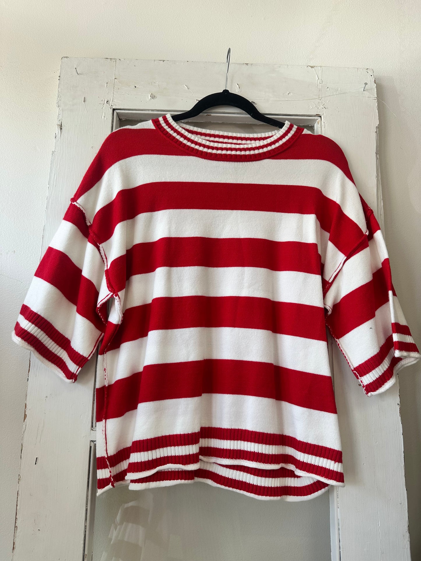 First & Ten Sweater - Red/White