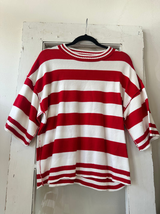 First & Ten Sweater - Red/White