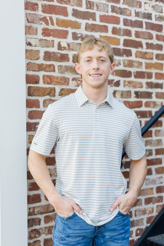 Cahaba Heather Stripe Polo - Hampton