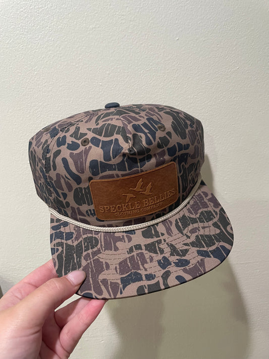 Speckle Bellies Leather Patch Vein Stone Camo Hat