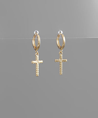 Cross Dangle Huggie
