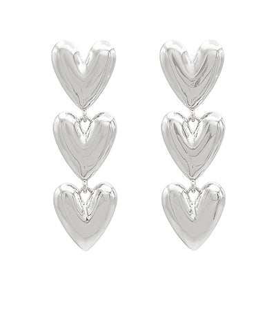 Puff Heart Drop Earrings