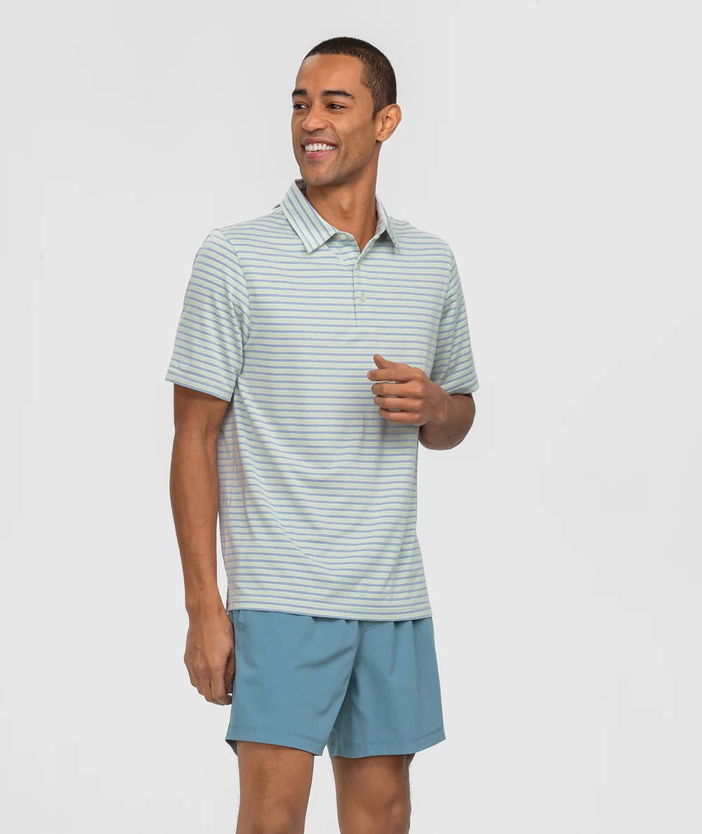 Cahaba Heather Stripe Polo - Palmetto