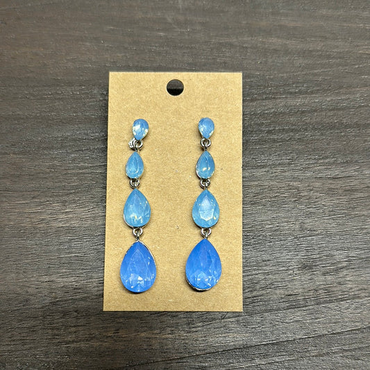 Formal Earrings Dusty Blue Silver Base