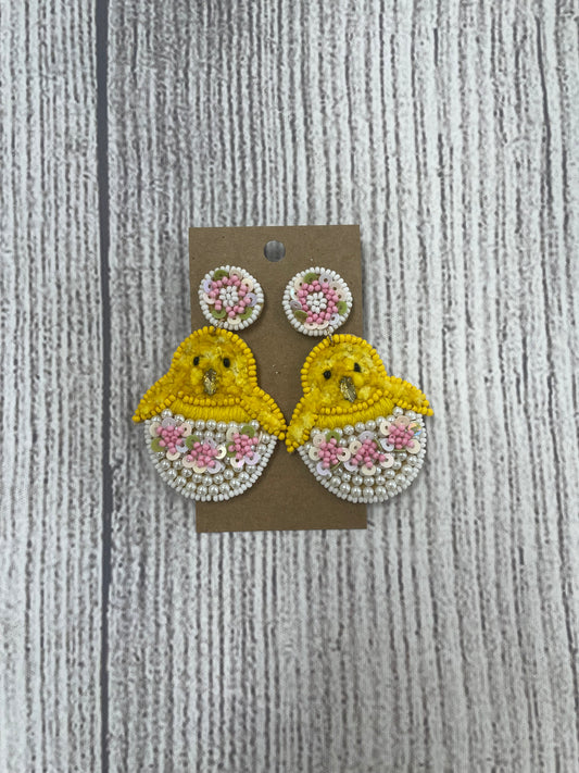 Beaded Easter Chicken Earrings