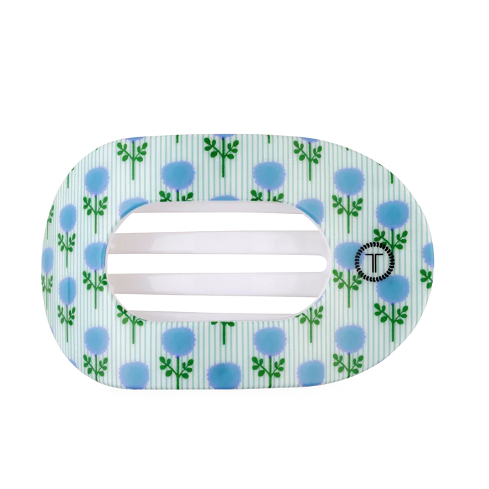 Blue Marigold Large Flat Round Hair Clip