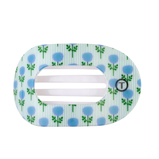 Blue Marigold Large Flat Round Hair Clip