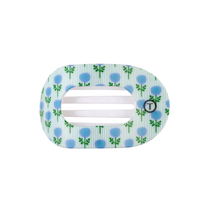 Blue Marigold Medium Flat Round Hair Clip