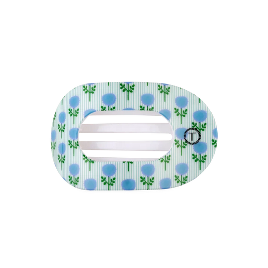 Blue Marigold Medium Flat Round Hair Clip