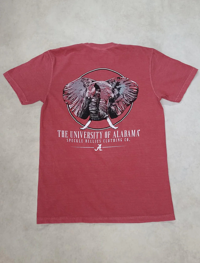 Speckle Bellies Alabama Circle Elephant Pocket Tee