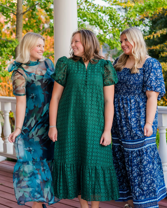 Evermore Dress - Hunter Green