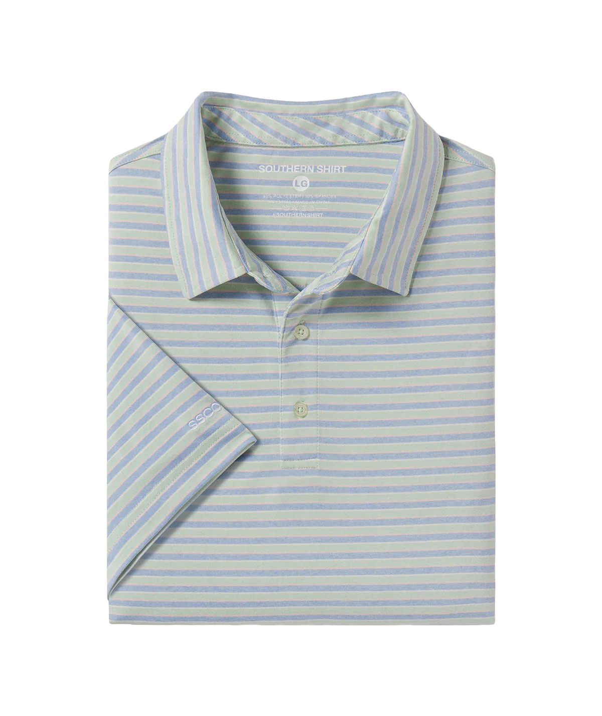 Cahaba Heather Stripe Polo - Palmetto
