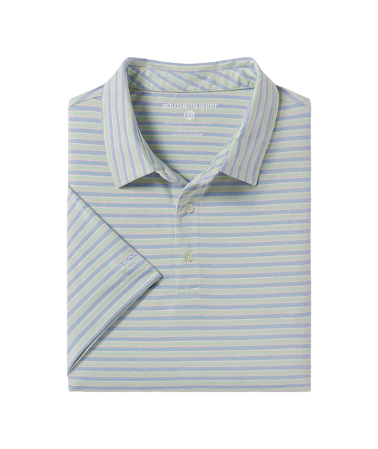 Cahaba Heather Stripe Polo - Palmetto