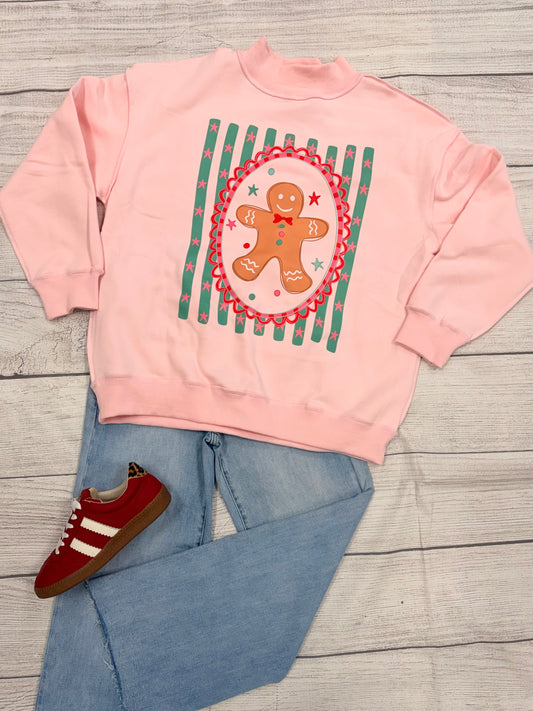 Christmas Gingerbread Mock Neck
