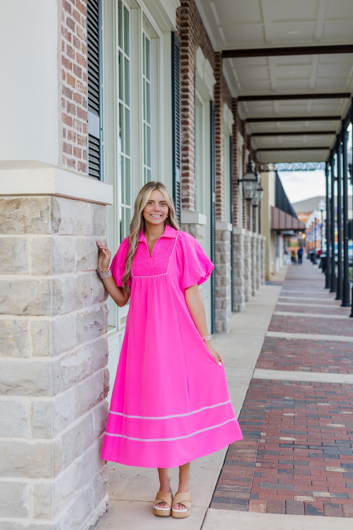 Cute & Classy Midi Dress - Pink