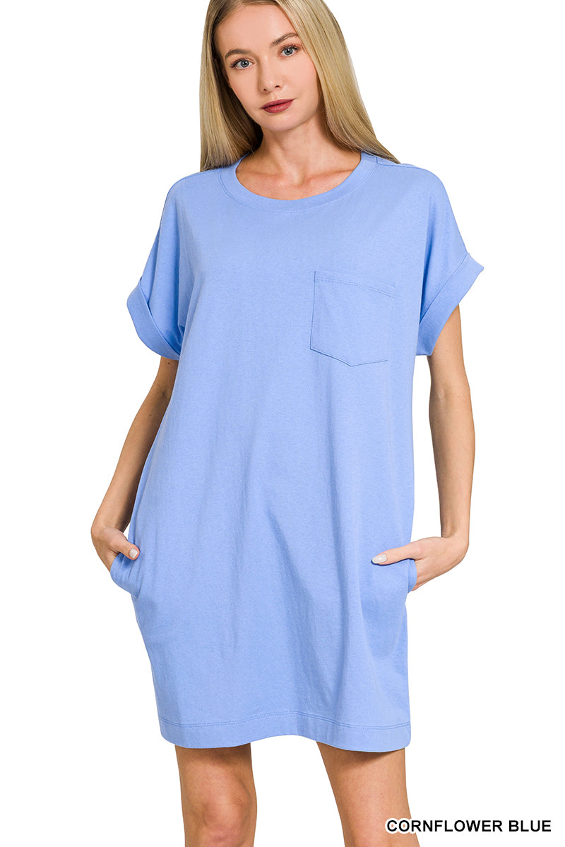 The Basics Casual Dress - Cornflower Blue