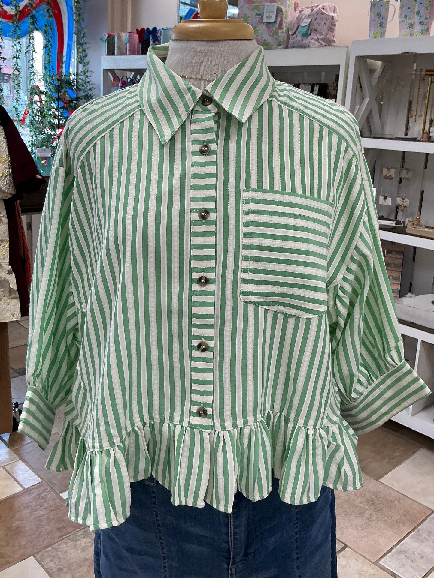 Mend Your Heart Top - Clover Green