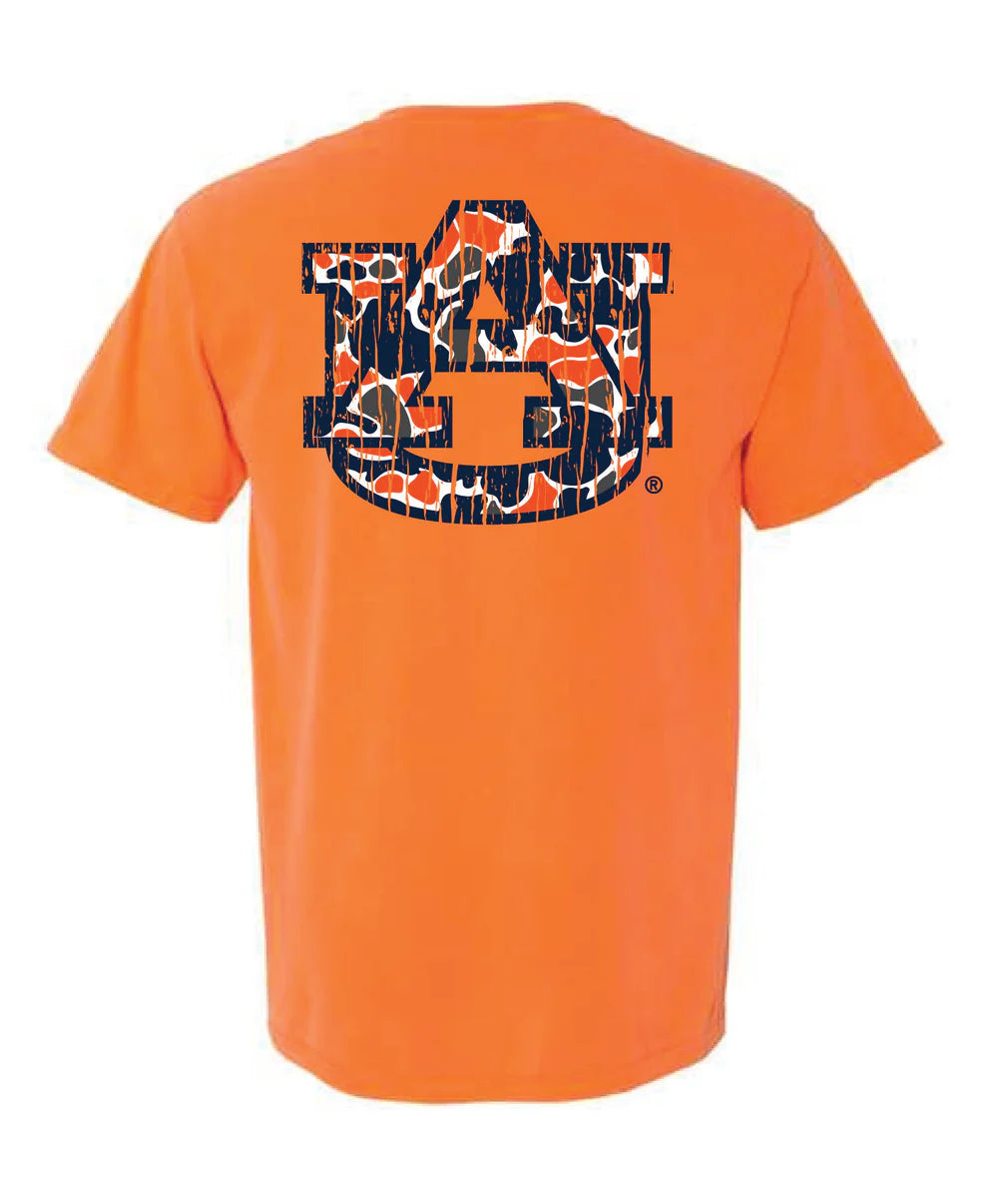 Speckle Bellies Auburn Camo Logo Tee - Orange