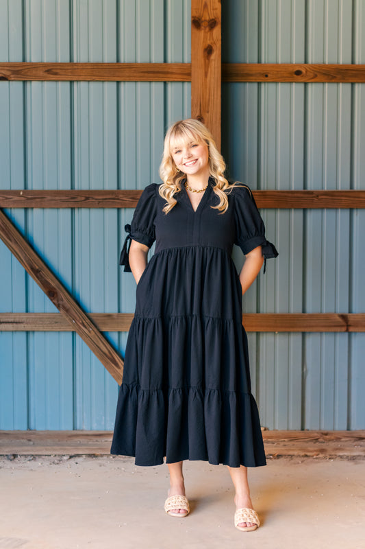 Basic Babe Midi Dress- Black