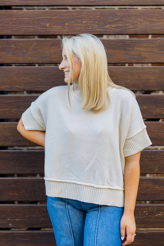 The Charlotte Sweater Top - Cream