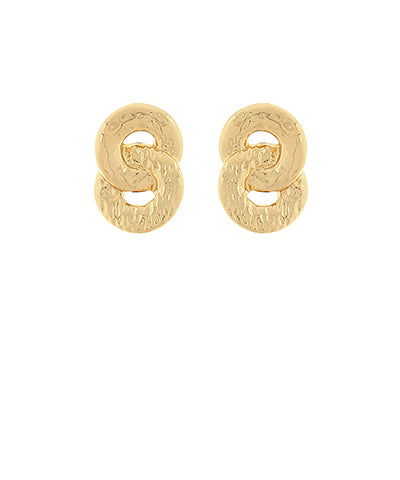 Textured Double Ring Earrings