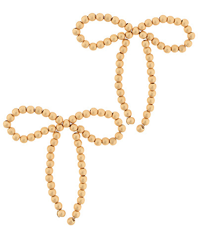 Matte Gold Bow Earrings