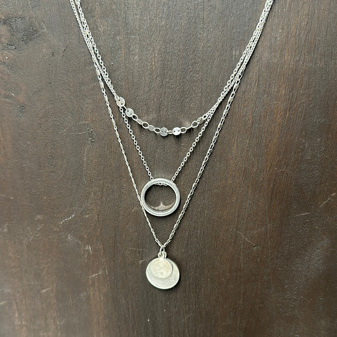 Silver Three Necklace Set