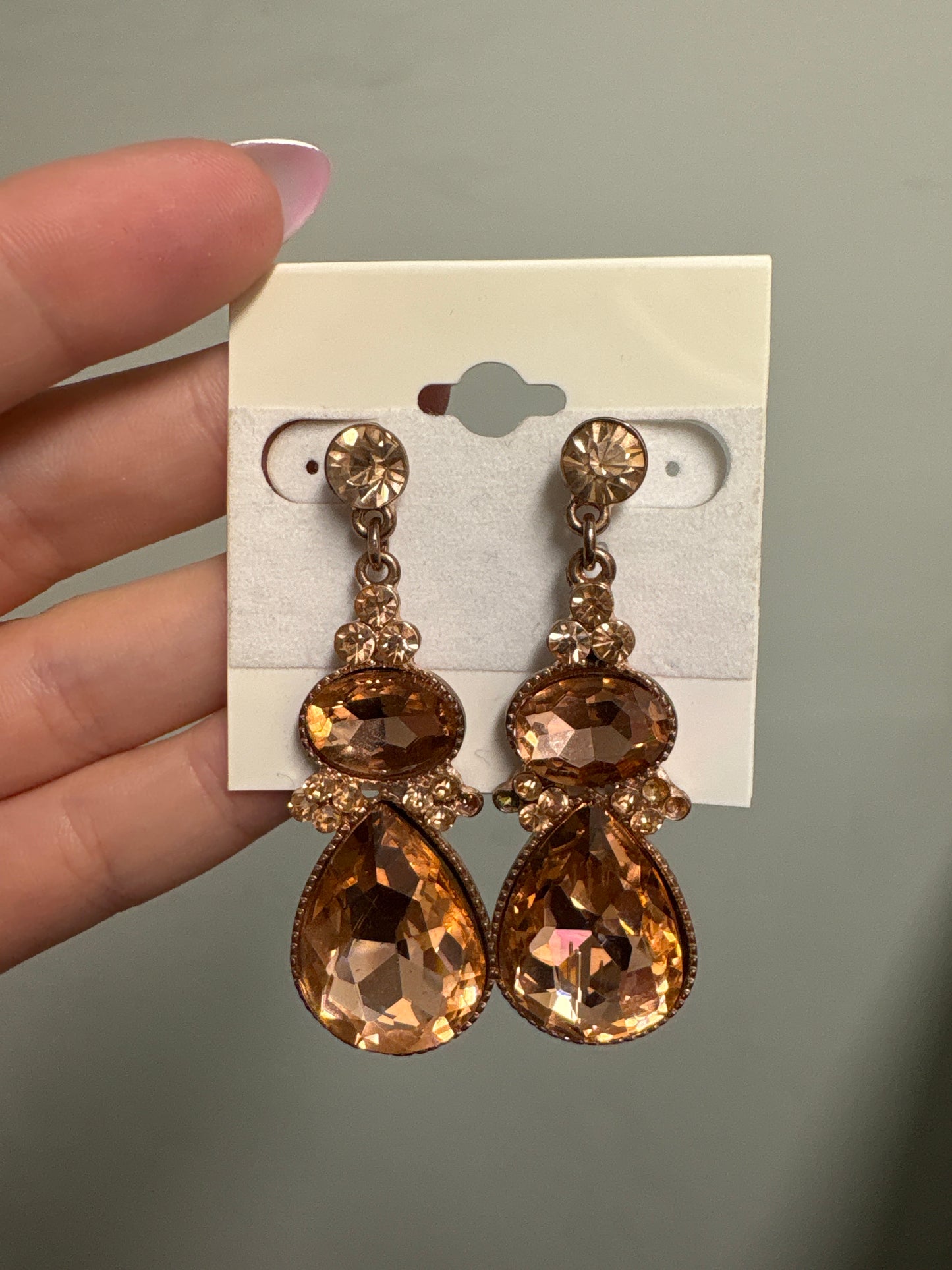 Gold Drop Formal Earrings