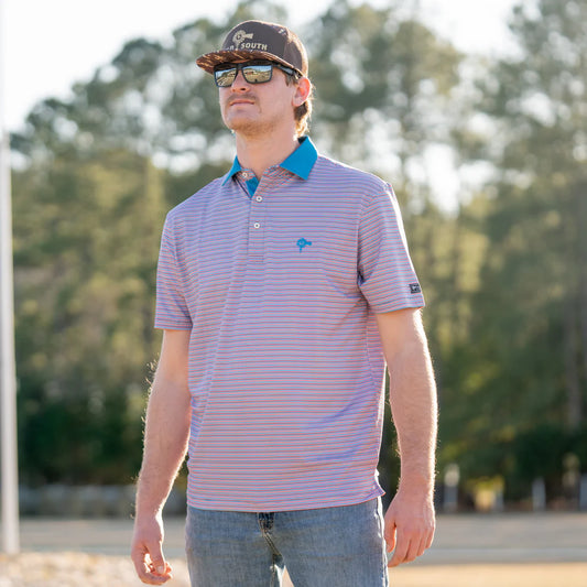 Old South Rusty Microstripe Performance Polo