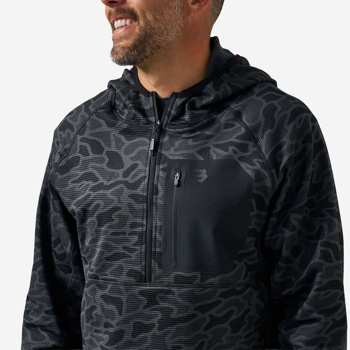 Burlebo Blaze Tech Quarter Zip - Black Camo