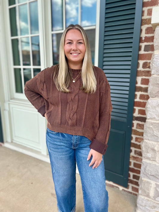 Everything Vintage Sweater - Chocolate